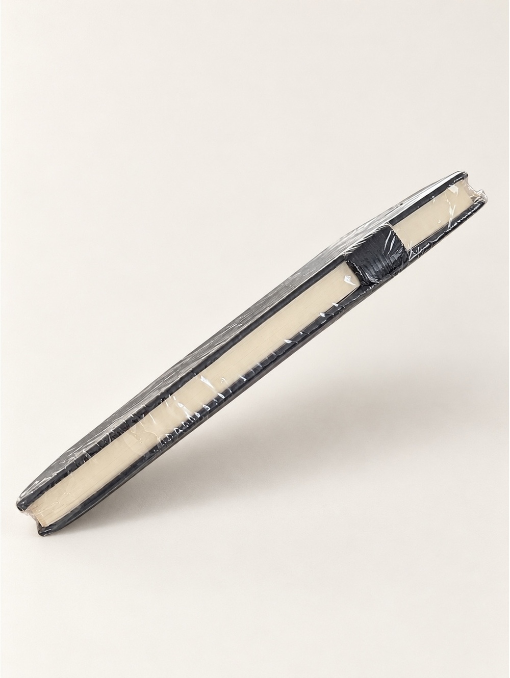 Black Hardcover Journal, Sealed, with Ribbon Bookmark & Side Pin Holder
